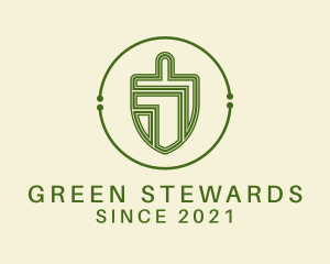 Green Trowel Circuit logo design