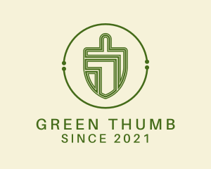 Green Trowel Circuit logo design