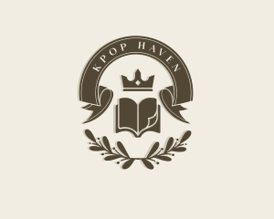 Scholarship Book Crown logo design