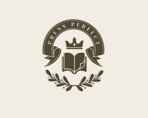 Scholarship Book Crown logo design