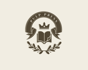 Scholarship Book Crown logo design