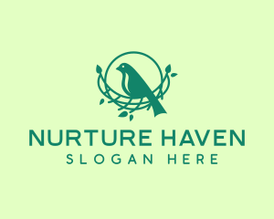 Tree Bird Nest logo design