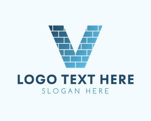 Letter - Gradient Brick Letter V logo design