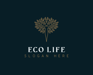 Tree Nature Woman Wellness logo design