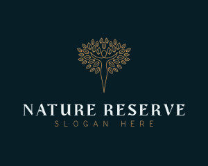 Tree Nature Woman Wellness logo design