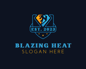 Fire Ice HVAC Temperature logo design