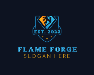 Fire Ice HVAC Temperature logo design