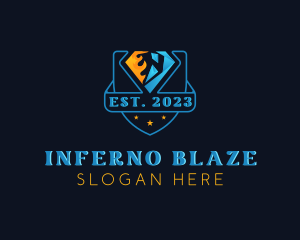 Fire Ice HVAC Temperature logo design