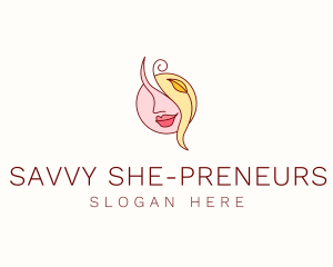 Female Face Beautician  logo design