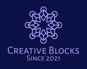 Purple Star Snowflake logo design