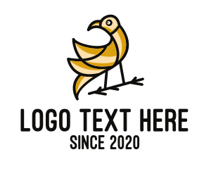 Gold Bird Outline logo