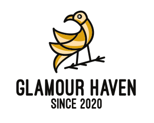 Gold Bird Outline logo