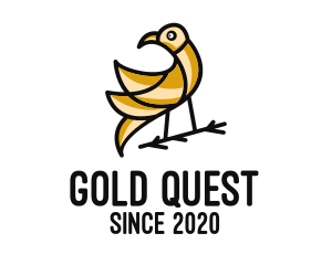 Gold Bird Outline logo design