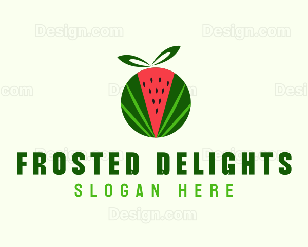 Fresh Watermelon Fruit Logo