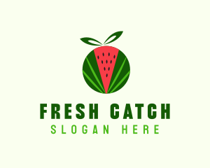 Fresh Watermelon Fruit logo design