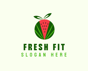 Fresh Watermelon Fruit logo design