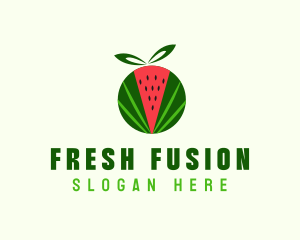 Fresh Watermelon Fruit logo design