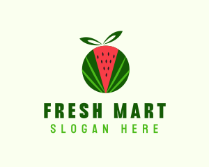 Fresh Watermelon Fruit logo design