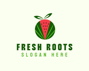 Fresh Watermelon Fruit logo design