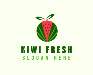 Fresh Watermelon Fruit logo design