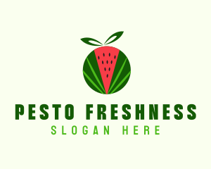 Fresh Watermelon Fruit logo design