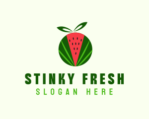 Fresh Watermelon Fruit logo design