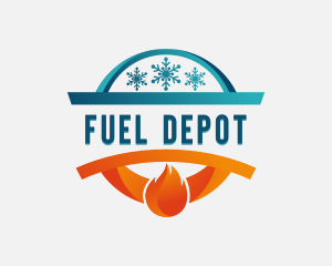 Heating Cooling Energy Fuel logo design