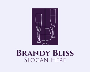 Liquor Glassware Bar logo design