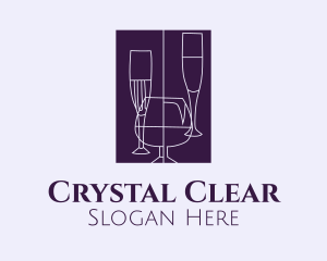 Liquor Glassware Bar logo design