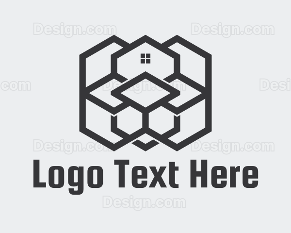 Gray Geometric Housing Logo