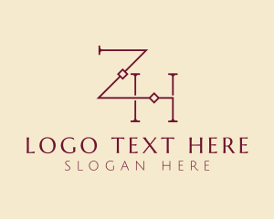 Jewelry Letter ZH Monogram logo