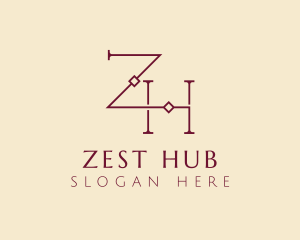 Jewelry Letter ZH Monogram logo