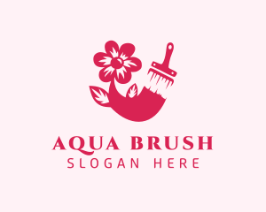 Brush Painting Flower logo design