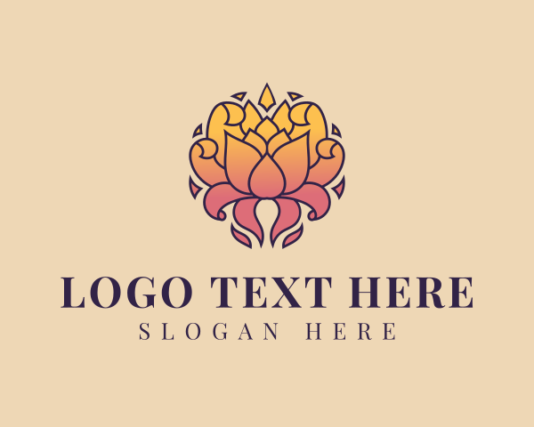 Ornamental Lotus Flower logo