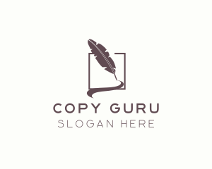 Writer Feather Quill Pen logo