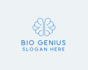 Blue Genius Brain logo design