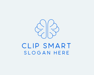 Blue Genius Brain logo design