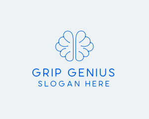 Blue Genius Brain logo design