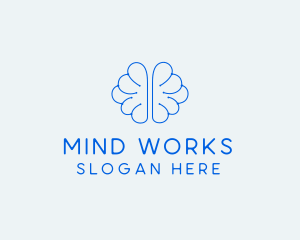 Blue Genius Brain logo design