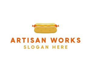 Hot Dog Bun Food logo design