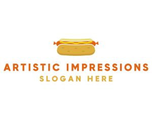 Hot Dog Bun Food logo design