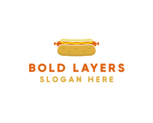 Hot Dog Bun Food logo design