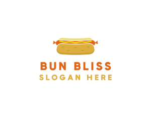 Hot Dog Bun Food logo design