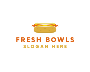 Hot Dog Bun Food logo design