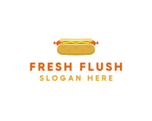 Hot Dog Bun Food logo design