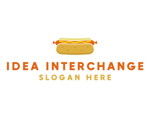 Hot Dog Bun Food logo design