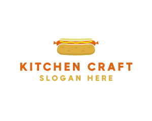 Hot Dog Bun Food logo design