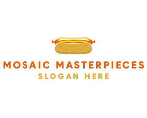 Hot Dog Bun Food logo design