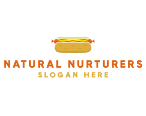 Hot Dog Bun Food logo design