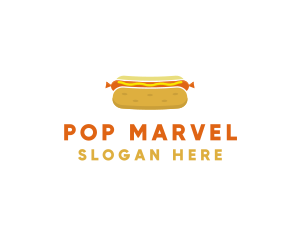 Hot Dog Bun Food logo design